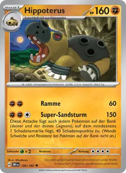 Pokémon-Karte Hippoterus 106/182