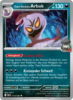 Pokémon-Karte Team Rockets Arbok 113/182