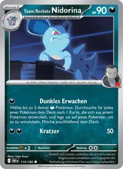 Pokémon-Karte Team Rockets Nidorina 115/182