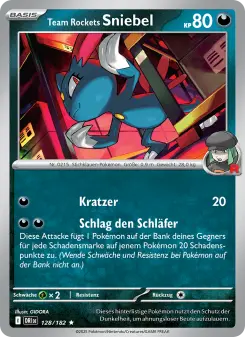 Pokémon-Karte Team Rockets Sniebel 128/182