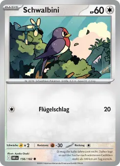 Pokémon-Karte Schwalbini 156/182