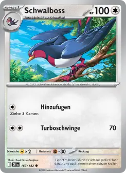 Pokémon-Karte Schwalboss 157/182
