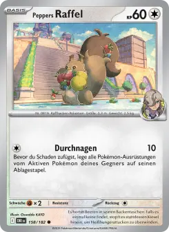 Pokémon-Karte Peppers Raffel 158/182