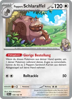 Pokémon-Karte Peppers Schlaraffel 159/182