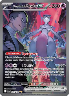 Pokémon-Karte Team Rockets Mewtu-ex 231/182