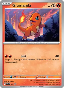 Pokémon-Karte Glumanda 047/225