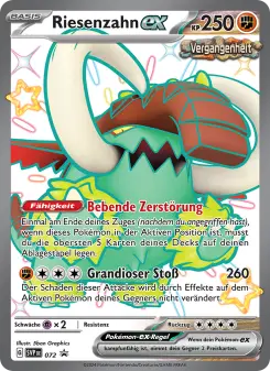 Pokémon-Karte Riesenzahn-ex 072/225