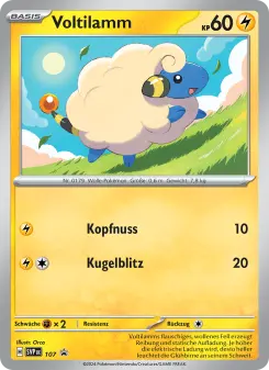 Pokémon-Karte Voltilamm 107/225