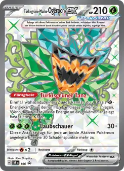 Pokémon-Karte Türkisgrüne-Maske-Ogerpon-ex 166/225