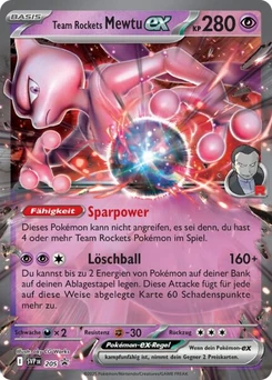Pokémon-Karte Team Rockets Mewtu-ex 205/225