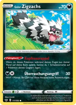Pokémon-Karte Galar-Zigzachs 117/202
