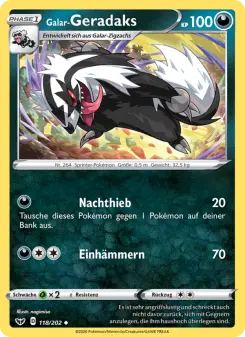 Pokémon-Karte Galar-Geradaks 118/202