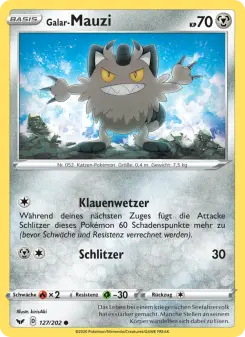 Pokémon-Karte Galar-Mauzi 127/202