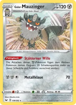 Pokémon-Karte Galar-Mauzinger 128/202