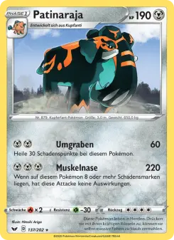 Pokémon-Karte Patinaraja 137/202