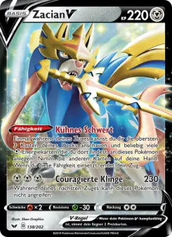 Pokémon-Karte Zacian V 138/202