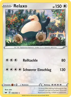 Pokémon-Karte Relaxo 140/202