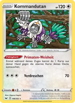 Pokémon-Karte Kommandutan 148/202