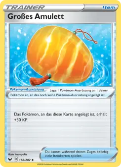 Pokémon-Karte Großes Amulett 158/202