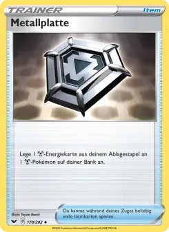 Pokémon-Karte Metallplatte 170/202