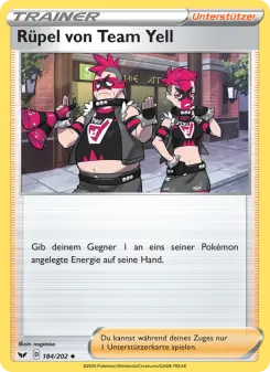 Pokémon-Karte Rüpel von Team Yell 184/202