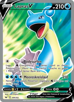 Pokémon-Karte Lapras V 189/202