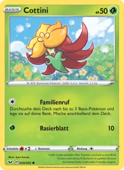 Pokémon-Karte Cottini 020/202