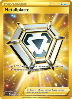 Pokémon-Karte Metallplatte 214/202