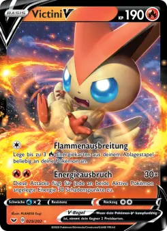 Pokémon-Karte Victini V 025/202