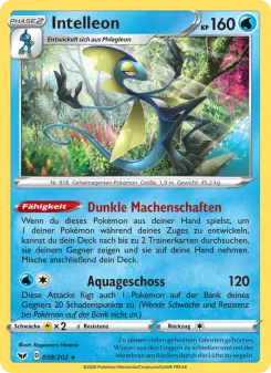 Pokémon-Karte Intelleon 058/202