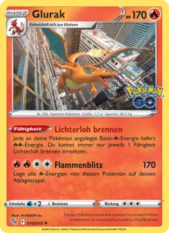Pokémon-Karte Glurak 010/078