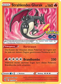 Pokémon-Karte Strahlendes Glurak 011/078