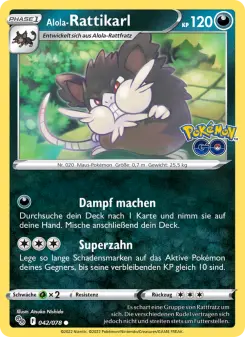 Pokémon-Karte Alola-Rattikarl 042/078