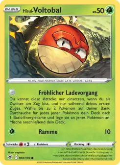 Pokémon-Karte Hisui Voltobal 002/189