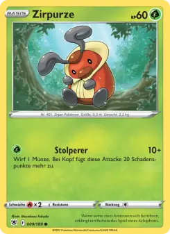 Pokémon-Karte Zirpurze 009/189