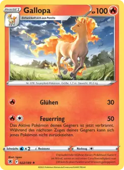Pokémon-Karte Gallopa 022/189