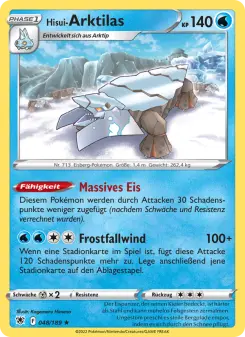 Pokémon-Karte Hisui-Arktilas 048/189