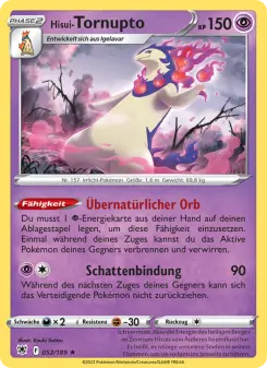 Pokémon-Karte Hisui-Tornupto 052/189