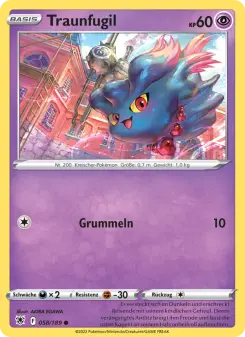 Pokémon-Karte Traunfugil 058/189