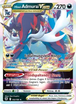 Pokémon-Karte Hisui-Admurai VSTAR 102/189