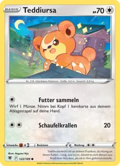 Pokémon-Karte Teddiursa 122/189