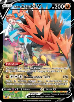 Pokémon-Karte Galar-Zapdos V TG19