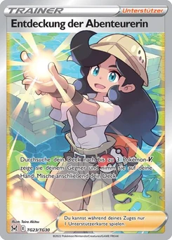 Pokémon-Karte Entdeckung der Abenteurerin TG23