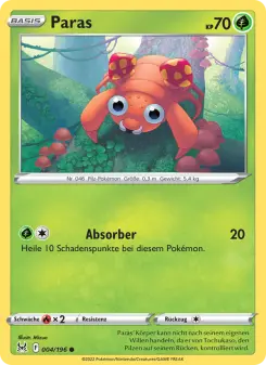 Pokémon-Karte Paras 004/196