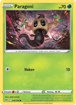 Pokémon-Karte Paragoni 016/196