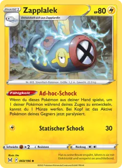 Pokémon-Karte Zapplalek 060/196