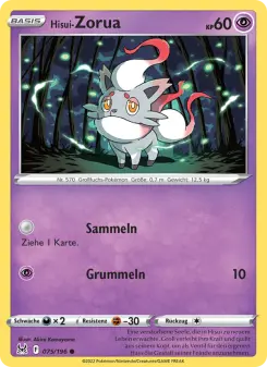 Pokémon-Karte Hisui-Zorua 075/196