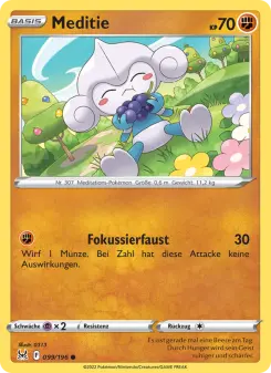 Pokémon-Karte Meditie 099/196