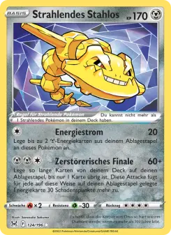 Pokémon-Karte Strahlendes Stahlos 124/196