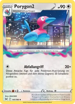 Pokémon-Karte Porygon2 141/196